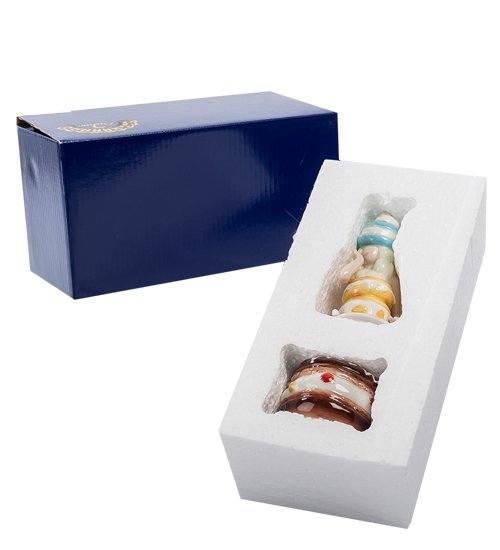 Подставка для яйца с солонкой из керамики Леди - Взбитые Сливки Pavone CMS-57/ 6, упаковочный вид