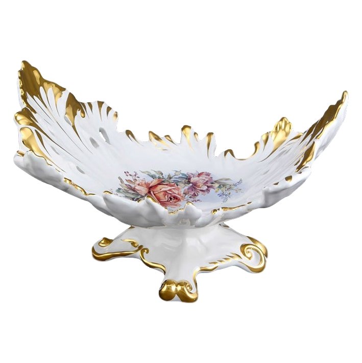 Ваза для фруктов на ножке Барокко, Розы