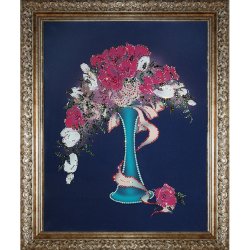 Картина Праздничный букет (в багете) c кристаллами Swarovski