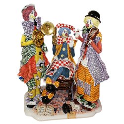 Статуэтка из фарфора Трио клоунов музыкантов