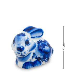 Фигурка Кролик Голубая гжель
