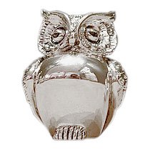 Статуэтка Серебряная Сова, Размер 8x6 см