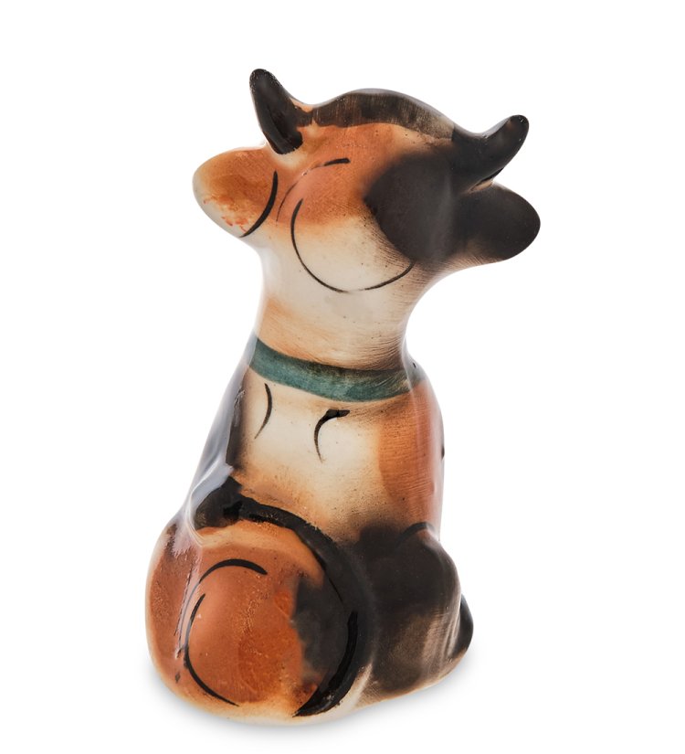 Статуэтка Корова Люба Символ 2021 года Цветная гжель ГЛ- 12, фотография со спины