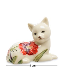 Статуэтка из фарфора Белый котенок, лежит