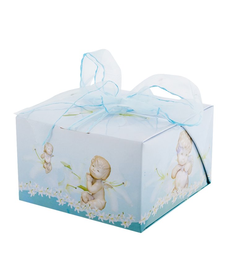 Статуэтка из фарфора Маленький мальчик Ангелочек Сидит Pavone JP-33/ 4, фотография упаковки