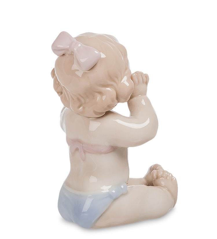 Статуэтка из фарфора Девочка сидит на пляже Pavone JP-45/ 7, фотография со спины