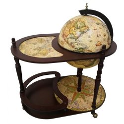Бар в виде глобуса со столиком напольный, сфера 42 см