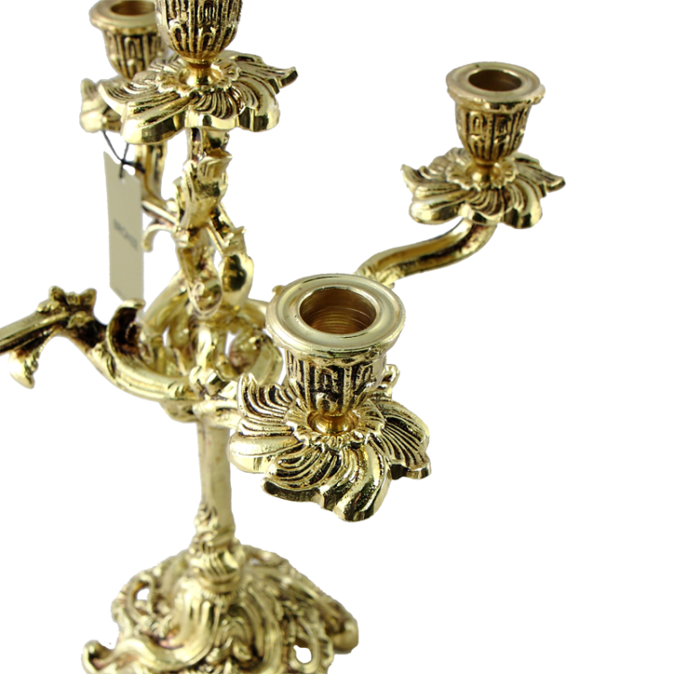 Канделябр на 5 свечей Оче Велло, золотой Bello De Bronze BP-00620, фотография рожков