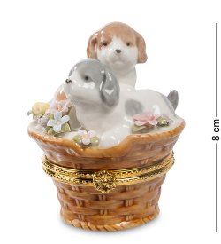 Шкатулка из керамики Пара щенков