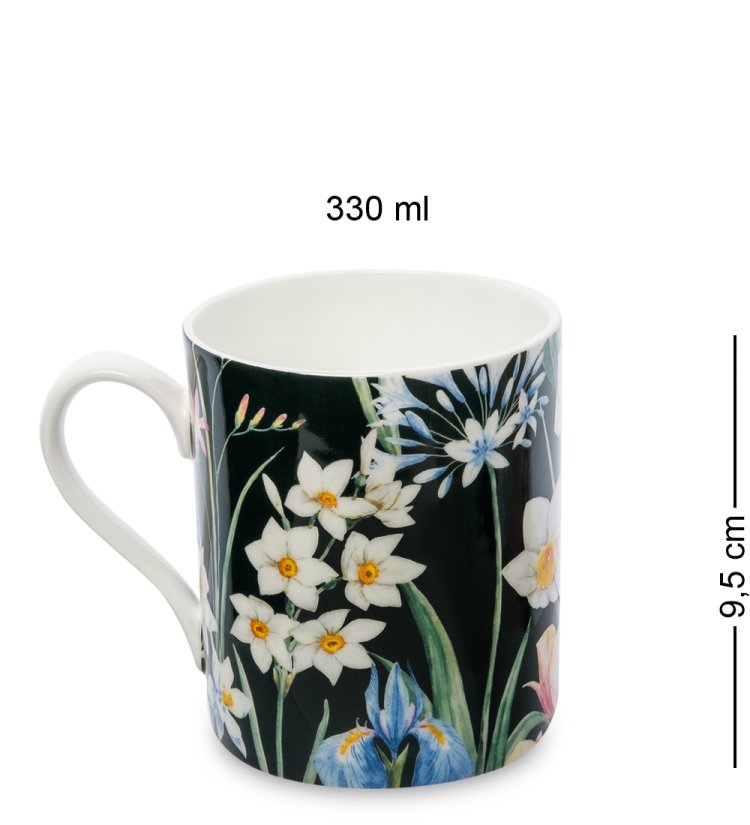 Кружка из фарфора Ночной Палермо Notte a Palermo Pavone JK-255, оборотная сторона