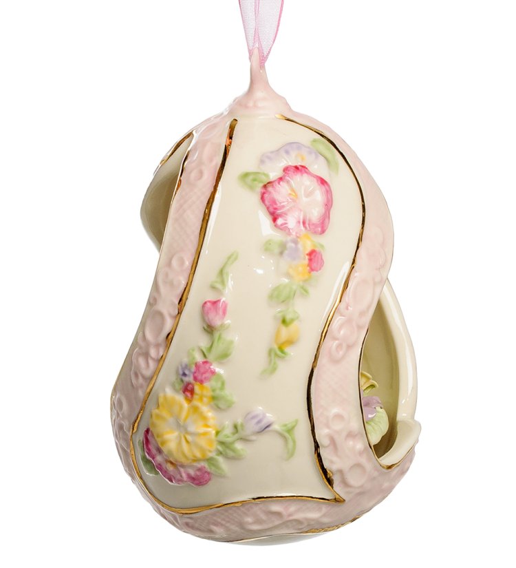 Музыкальная подвесная статуэтка из фарфора Кролики Pavone CMS-18/ 9, фотография с обратной стороны
