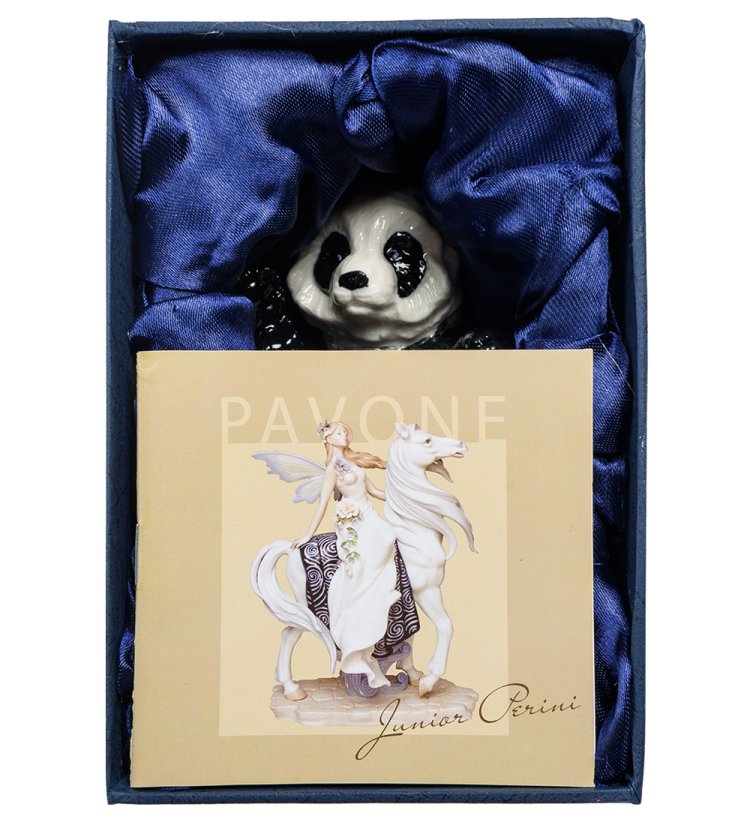Статуэтка из фарфора Стоящая Панда Pavone JP-800/20, фотография в упаковке