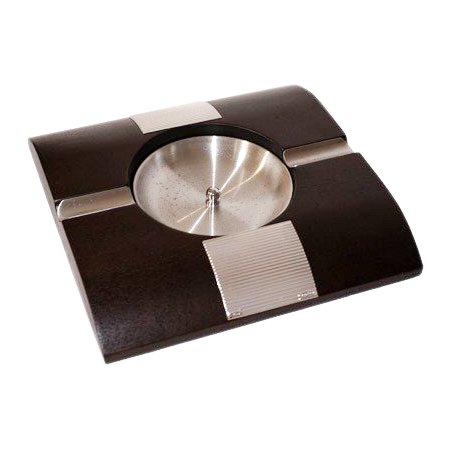 Пепельница деревянная с металлическим декором