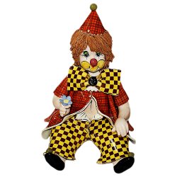 Фигурка из фарфора Клоун зелёно-коричневый с цветами