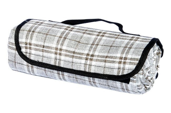 Набор для пикника с посудой на 4 персоны и пледом, фотография пледа в собранном виде