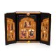 Библия в коробе иконостас складень с деревянными вставками в кожаном переплете