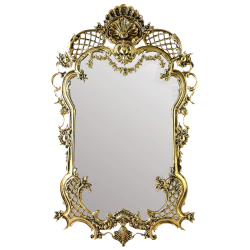 Настенное Золотое Зеркало Рендада в раме из бронзы