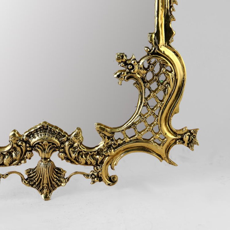 Настенное Золотое Зеркало Рендада в раме из бронзы Bello De Bronze BP-50112, вид снизу