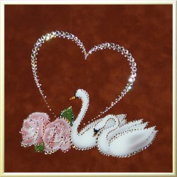 Картина Лебединая верность c кристаллами Swarovski