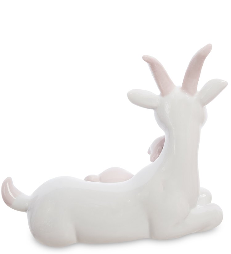 Статуэтка из фарфора Мама коза с маленьким козленком Pavone JP-71/ 4, оборотная сторона