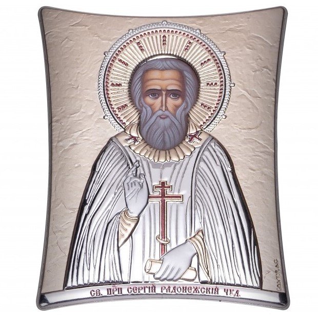 Икона Сергий Радонежский - Святой Лик, Размер 8x9 см Slevory 143TW2FWB