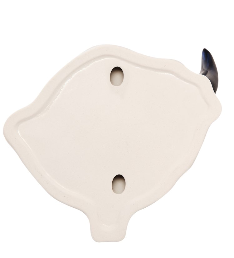 Панно Бык символ 2021 года Голубая гжель ГЛ-676, фотография с обратной стороны