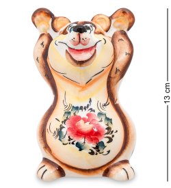 Фигурка Медведь Цветная гжель