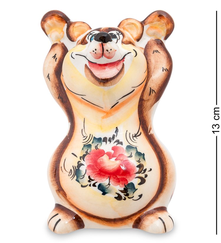 Фигурка Медведь Цветная гжель ГЛ-230