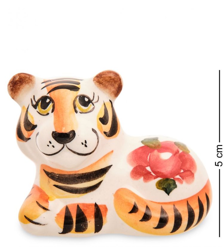 Фигурка Тигренок Серж Цветная гжель ГЛ-772