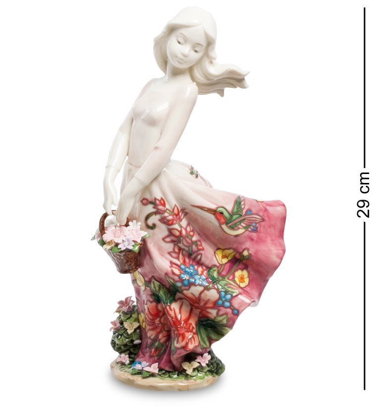 Статуэтка из фарфора Девушка Поцелуй ветра Pavone JP-12/22