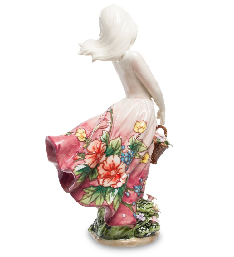 Статуэтка из фарфора Девушка Поцелуй ветра Pavone JP-12/22, фотография со спины