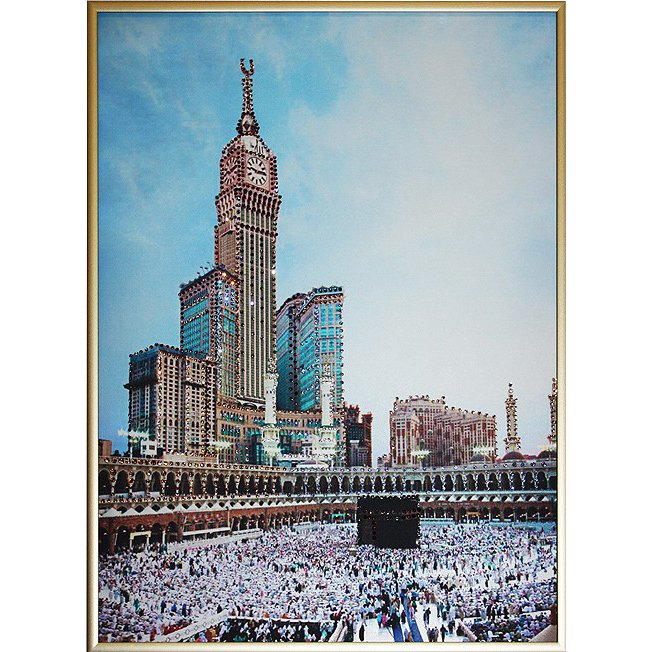 Картина Композиция с часами Мекка c кристаллами Swarovski