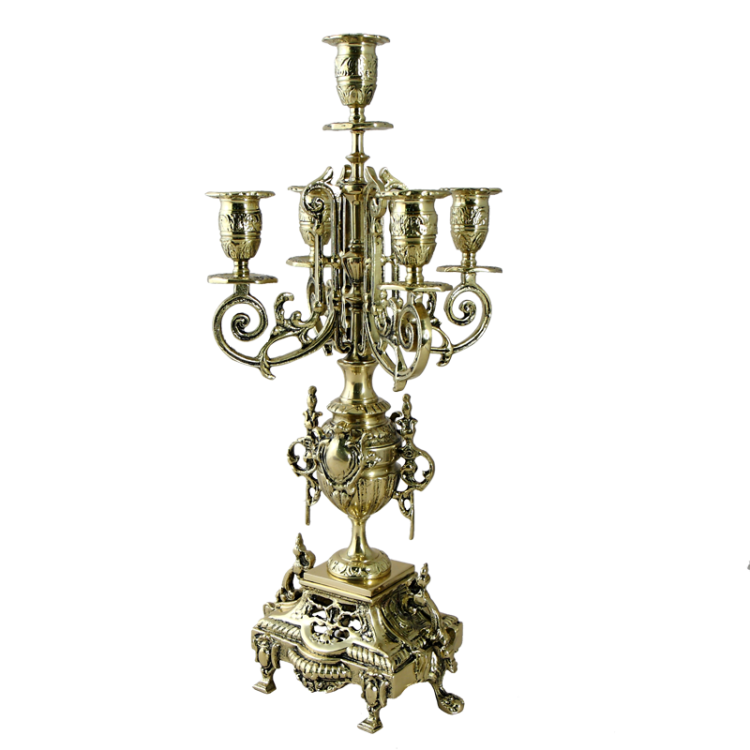 Канделябр на 5 свечей Гранде, золотой Bello De Bronze BP-14036-D