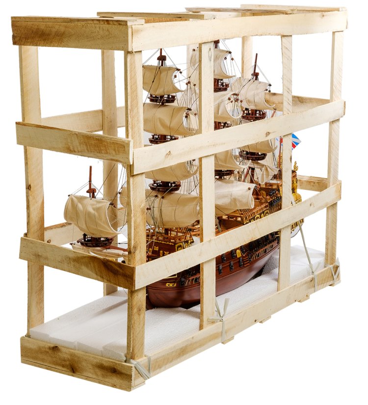 Модель британского корабля Sovereign of the seas 1637 г. фото в упаковке