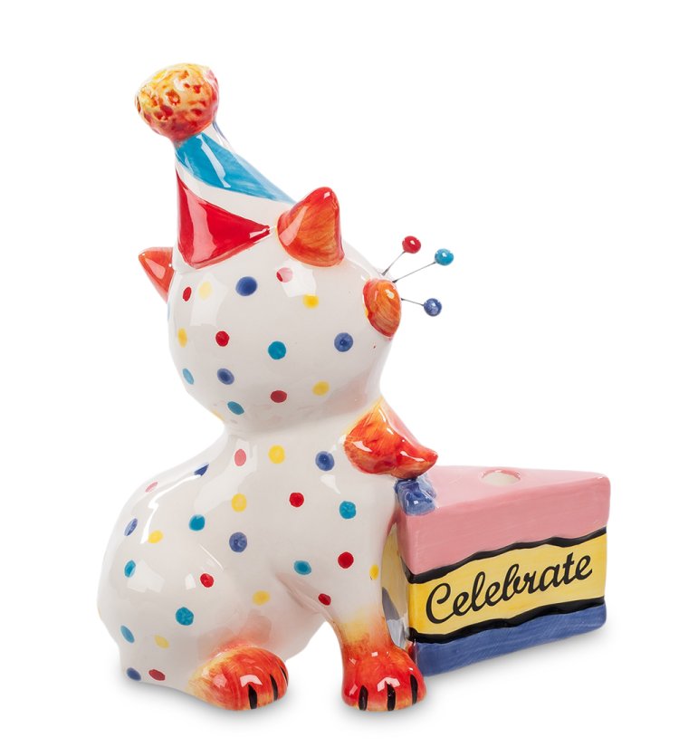 Статуэтка из керамики Котенок Именинник Pavone CMS-31/20, фотография со спины