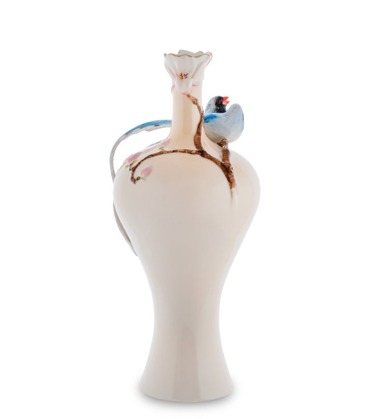 Ваза для цветов из фарфора Голубая Сорока Pavone FM-50, фотография с обратной стороны