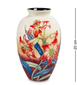 Низкая ваза из фарфора для цветов Лилия