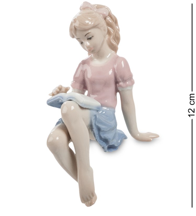 Фигурка из фарфора на полку Романтическая особа с книжкой Pavone JP-49/ 1