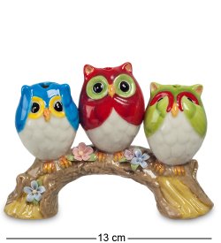 Подставка для зубочисток из фарфора Три совы