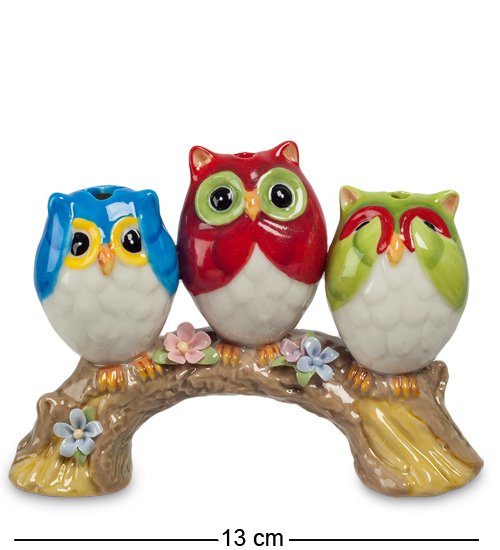 Подставка для зубочисток из фарфора Три совы Pavone CMS-60/11