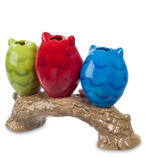 Подставка для зубочисток из фарфора Три совы Pavone CMS-60/11, оборотная сторона