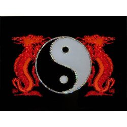 Картина Инь-Ян с драконами c кристаллами Swarovski