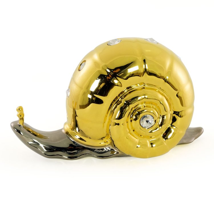 Статуэтка золотая Улитка со Swarovski коллекция Giardino Migliore De Luxe 27549, фотография сбоку