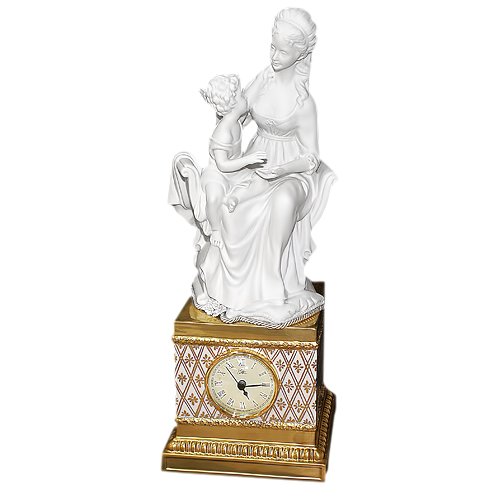 Настольные часы из фарфора Материнство Cattin 911/BISQUIT