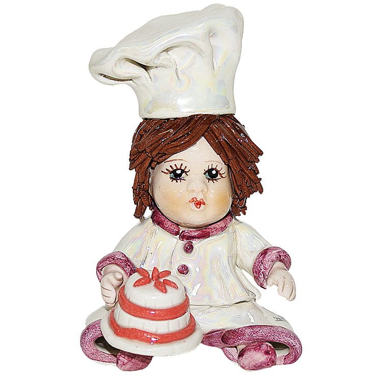 Статуэтка из фарфора Повар с тортом