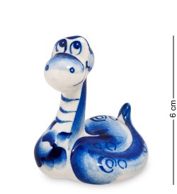 Фигурка Змея Удавчик Голубая гжель