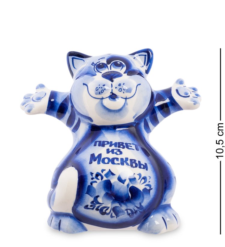 Фигурка Кот Добряк Голубая гжель ГЛ-341