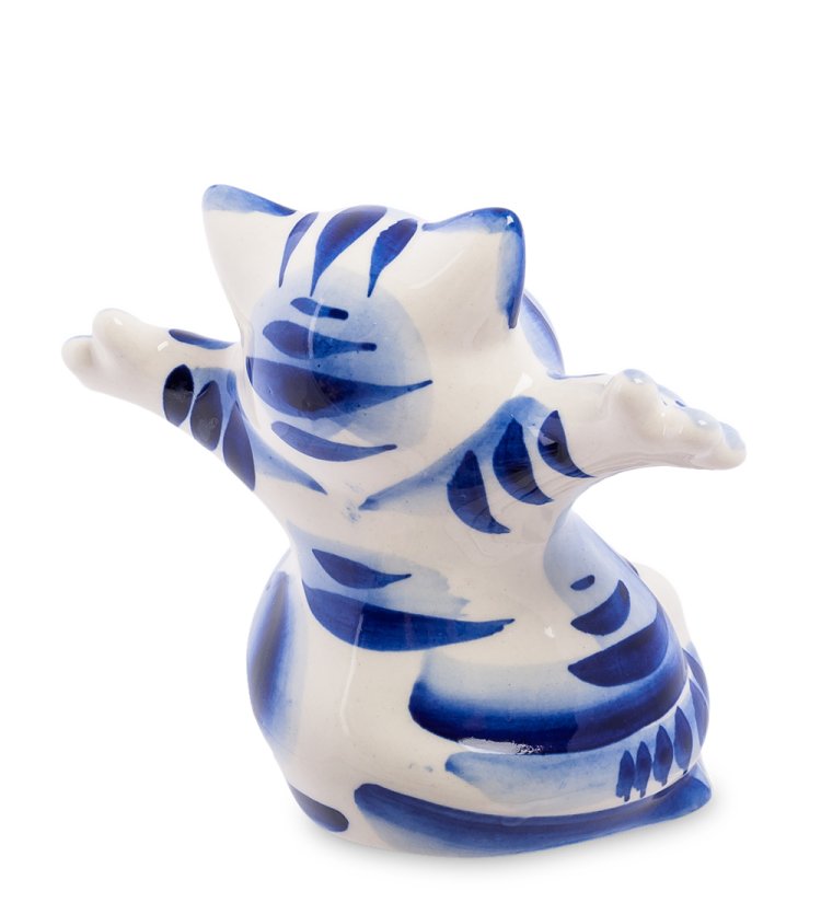 Фигурка Кот Добряк Голубая гжель ГЛ-341, фотография со спины