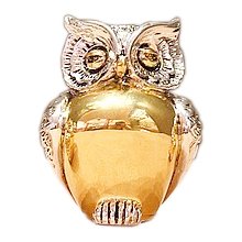 Статуэтка Серебристо-золотая Сова, Размер 5,5x4 см