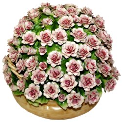 Букет розовых роз статуэтка из фарфора